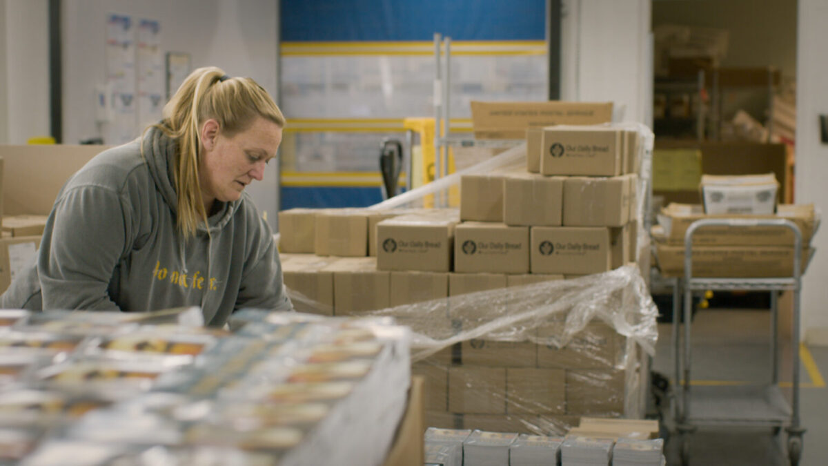 Niki working at Our Daily Bread Ministries Canada